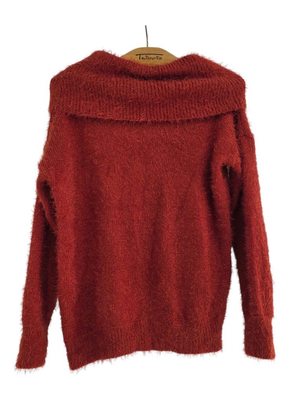 Pink Rose Women's Large Cowl Neck Eyelash Knit Tunic Sweater Red Cozy Soft NWT